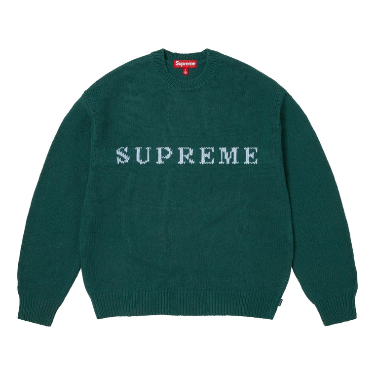 SUPREME CONTRAST LOGO SWEATER-PINE