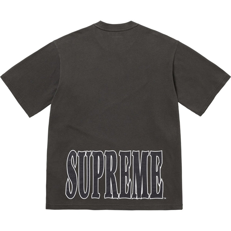 SUPREME CRACKED STRETCH S/S TOP-BLACK