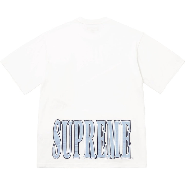 SUPREME CRACKED STRETCH S/S TOP-WHITE