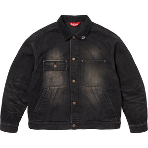 SUPREME DISTRESSED SELVEDGE TRUCKER JACKET-BLACK