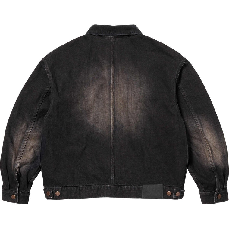 SUPREME DISTRESSED SELVEDGE TRUCKER JACKET-BLACK