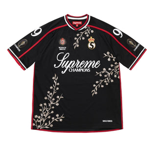 SUPREME FLORAL SOCCER JERSEY-BLACK