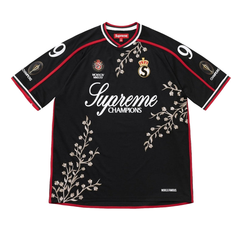 SUPREME FLORAL SOCCER JERSEY-BLACK