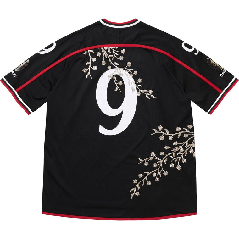 SUPREME FLORAL SOCCER JERSEY-BLACK