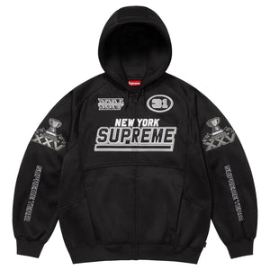 SUPREME FOOTBALL ZIP UP HOODED SWEATSHIRT-BLACK