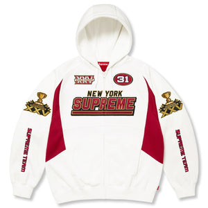 SUPREME FOOTBALL ZIP UP HOODED SWEATSHIRT-WHITE