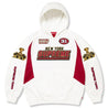 SUPREME FOOTBALL ZIP UP HOODED SWEATSHIRT-WHITE