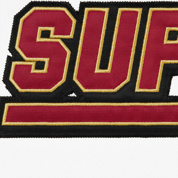 SUPREME FOOTBALL ZIP UP HOODED SWEATSHIRT-WHITE