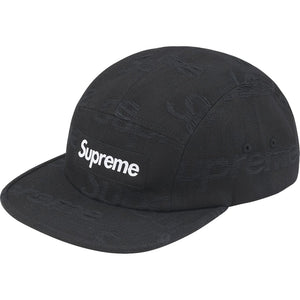 SUPREME JACQUARD LOGOS DENIM CAMP CAP-BLACK