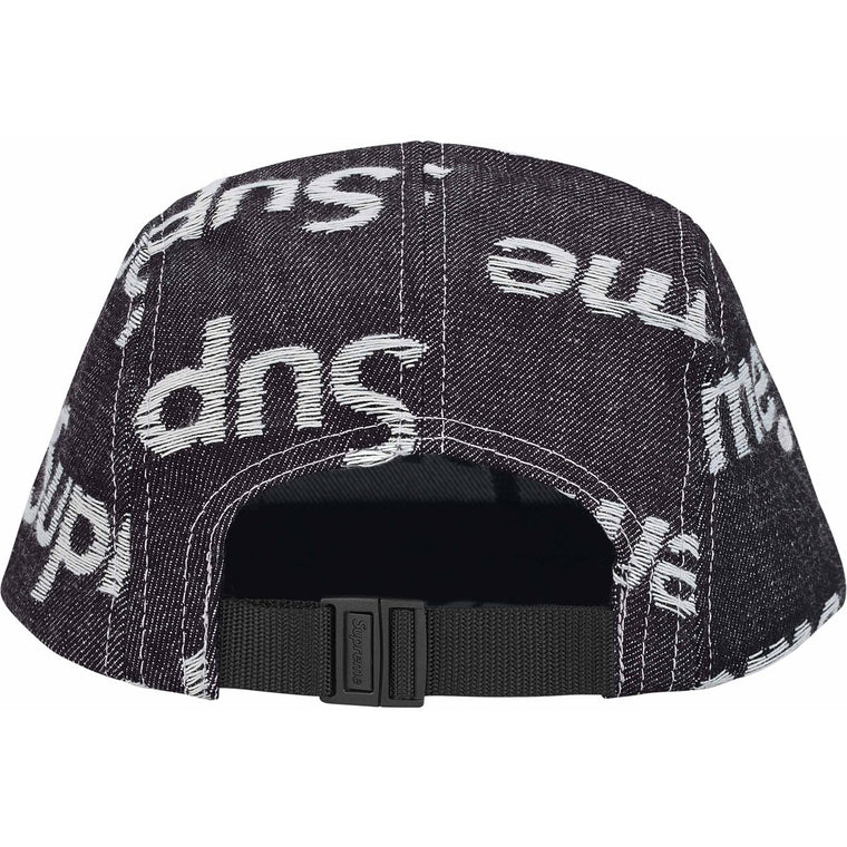 SUPREME JACQUARD LOGOS DENIM CAMP CAP-RIGID INDIGO