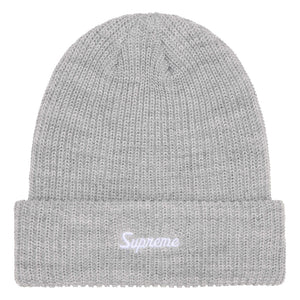 SUPREME LOOSE GAUGE BEANIE-HEATHER GREY
