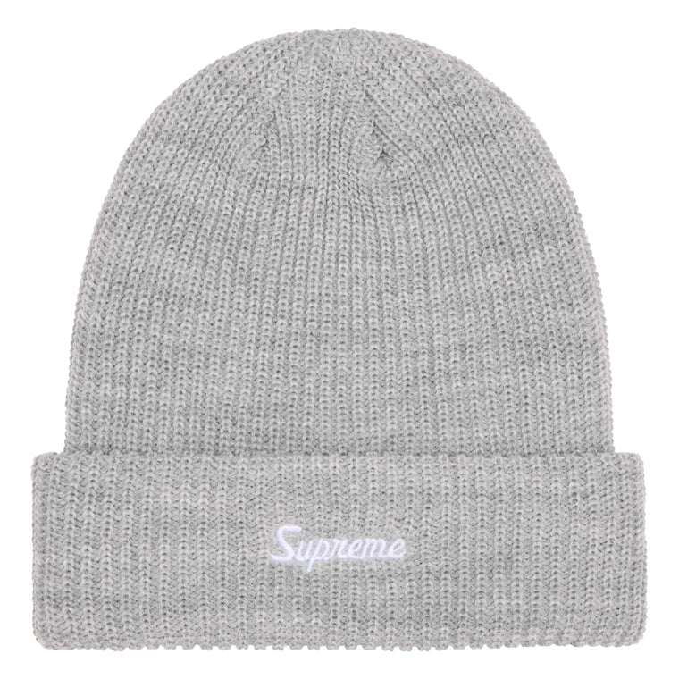 SUPREME LOOSE GAUGE BEANIE-HEATHER GREY