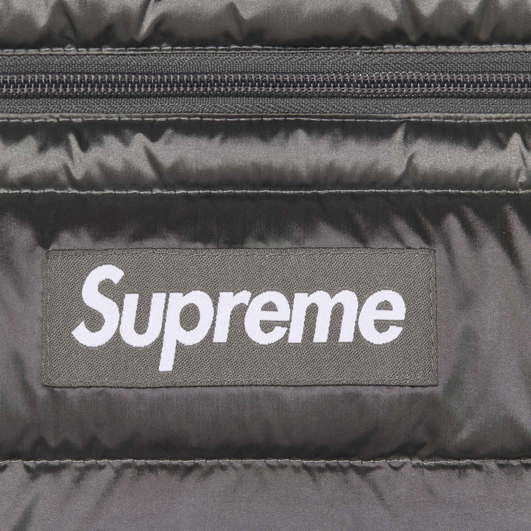 SUPREME MICRO DOWN HALF ZIP HOODED PULLOVER-SLIVER