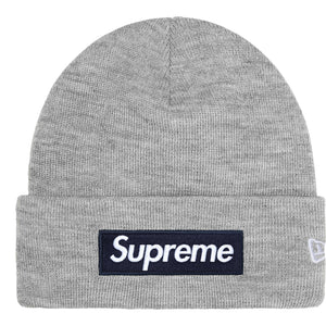 SUPREME NEW ERA BOX LOGO BEANIE-HEATHER GREY