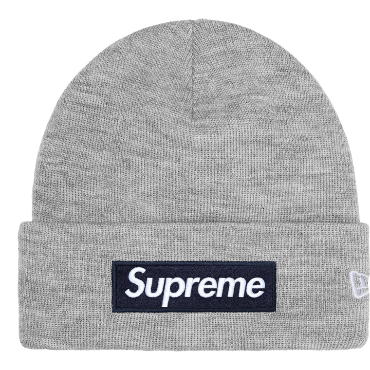 SUPREME NEW ERA BOX LOGO BEANIE-HEATHER GREY