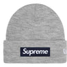 SUPREME NEW ERA BOX LOGO BEANIE-HEATHER GREY