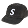 SUPREME PIGMENT COATED CANVAS S LOGO 6-PANEL-BLACK