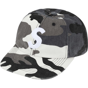 SUPREME PIGMENT COATED CANVAS S LOGO 6-PANEL-SNOW CAMO