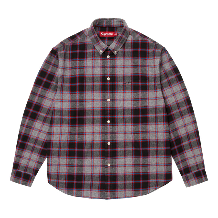 SUPREME PLAID FLANNEL SHIRT-GREY