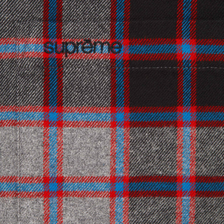 SUPREME PLAID FLANNEL SHIRT-GREY