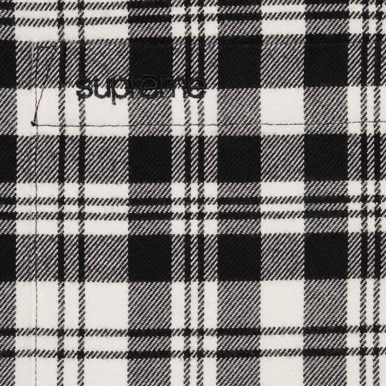 SUPREME PLAID FLANNEL SHIRT-BLACK