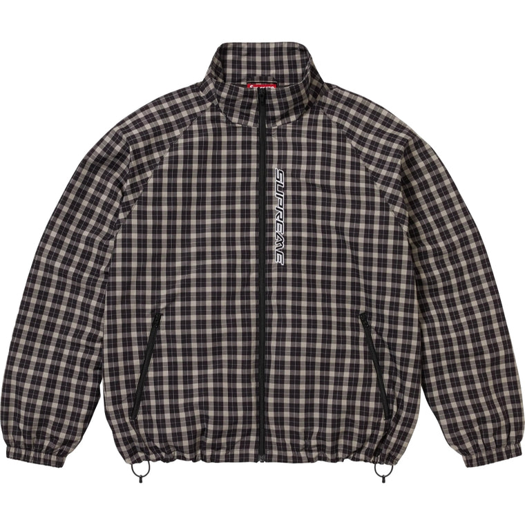SUPREME PLAID TRACK JACKET-BLACK