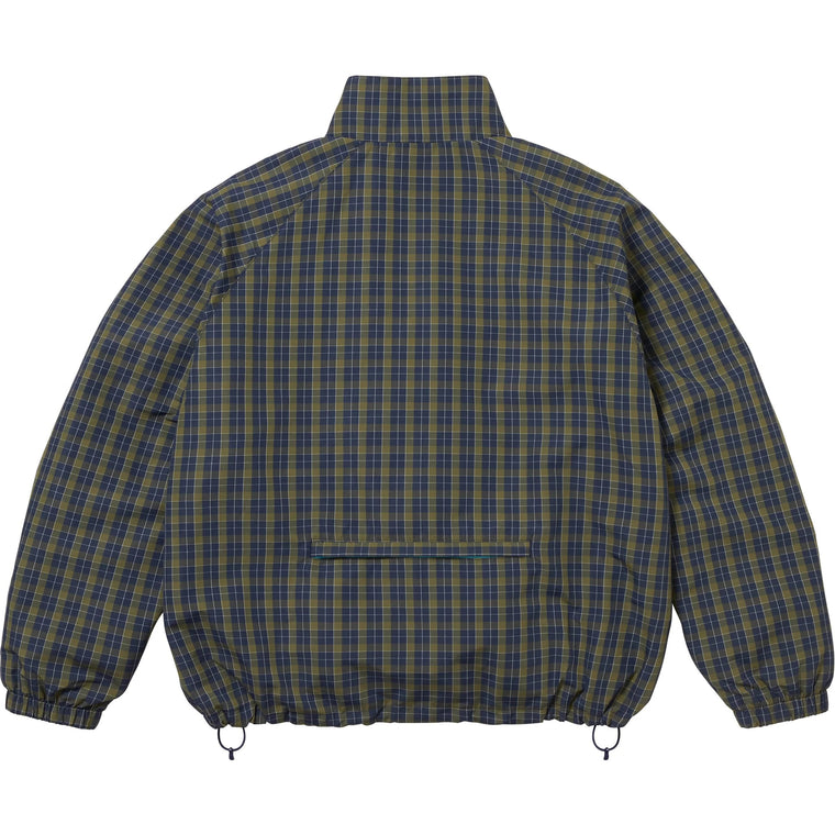 SUPREME PLAID TRACK JACKET-NAVY