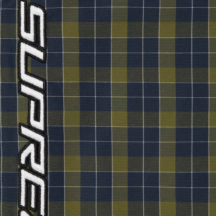 SUPREME PLAID TRACK JACKET-NAVY