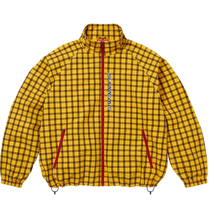 SUPREME PLAID TRACK JACKET-YELLOW