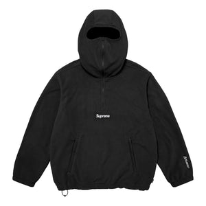SUPREME POLARTEC FACE MASK HALF ZIP HOODED SWEATSHIRT-BLACK