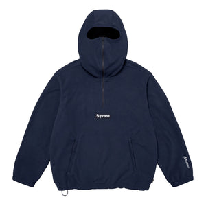 SUPREME POLARTEC FACE MASK HALF ZIP HOODED SWEATSHIRT-NAVY