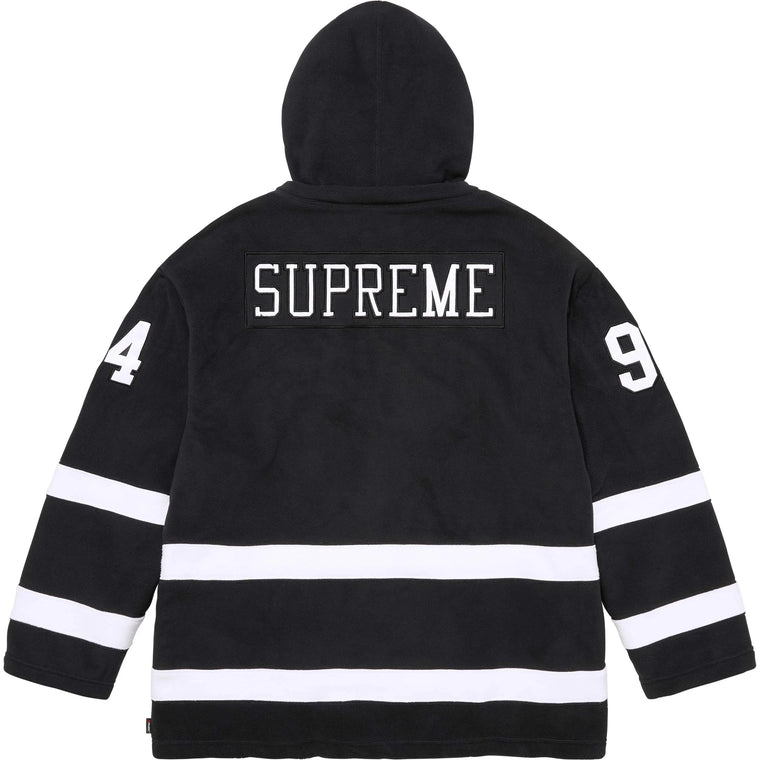 SUPREME POLARTEC HOODED HOCKEY JERSEY-BLACK