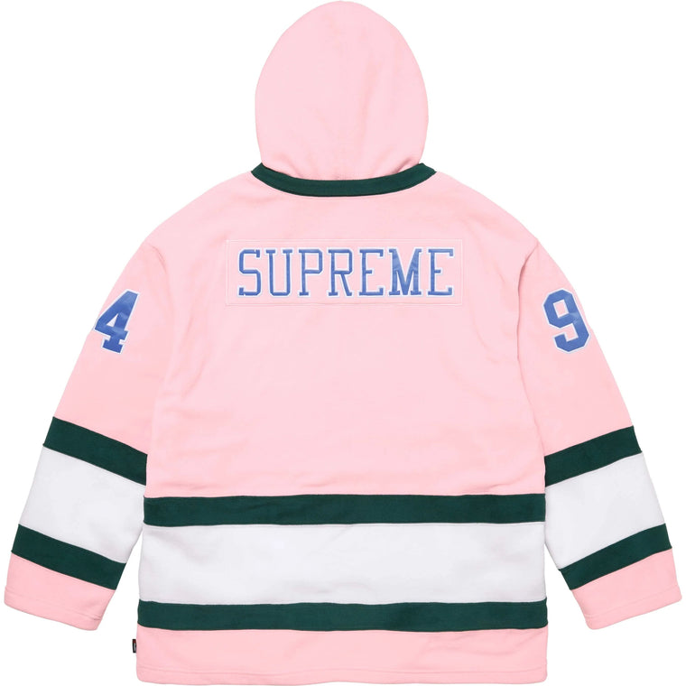 SUPREME POLARTEC HOODED HOCKEY JERSEY-LIGHT PINK