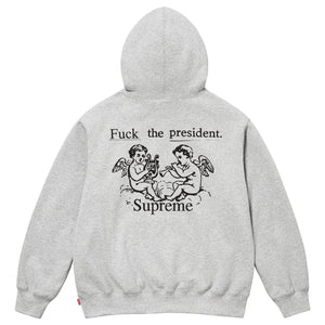 SUPREME PRESIDENT HOODED SWEATSHIRT-HEATHER GREY