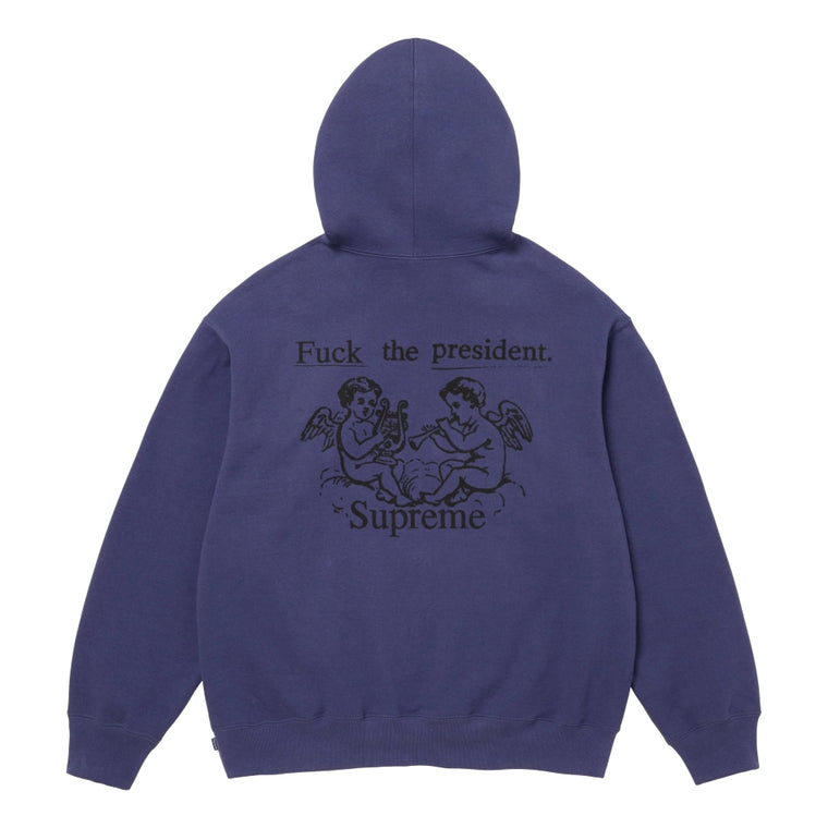 SUPREME PRESIDENT HOODED SWEATSHIRT-WASHED NAVY