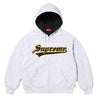 SUPREME QUILTED ZIP UP HOODED SWEATSHIRT-ASH GREY