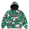 SUPREME QUILTED ZIP UP HOODED SWEATSHIRT-GREEN CAMO