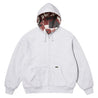 SUPREME REVERSIBLE WORK ZIP UP HOODED SWEATSHIRT-ASH GREY