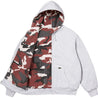SUPREME REVERSIBLE WORK ZIP UP HOODED SWEATSHIRT-ASH GREY