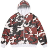 SUPREME REVERSIBLE WORK ZIP UP HOODED SWEATSHIRT-ASH GREY