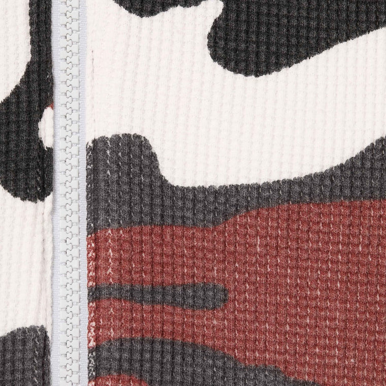 SUPREME REVERSIBLE WORK ZIP UP HOODED SWEATSHIRT-ASH GREY