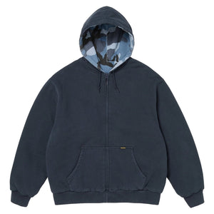 SUPREME REVERSIBLE WORK ZIP UP HOODED SWEATSHIRT-NAVY