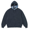 SUPREME REVERSIBLE WORK ZIP UP HOODED SWEATSHIRT-NAVY