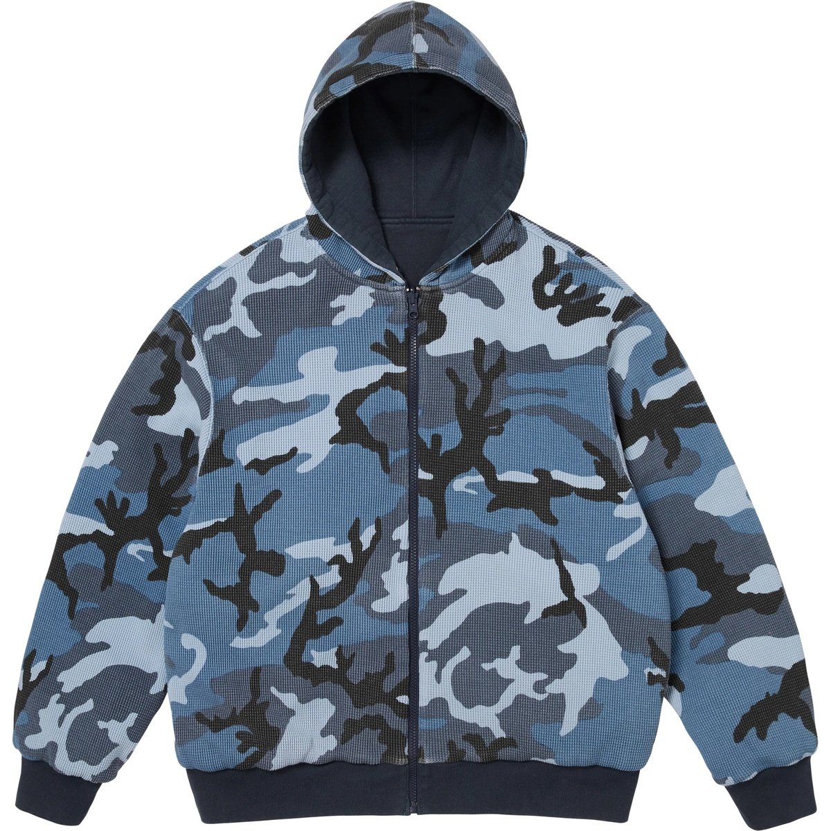 SUPREME REVERSIBLE WORK ZIP UP HOODED SWEATSHIRT-NAVY – Popcorn Store