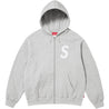 SUPREME S LOGO ZIP UP HOODED SWEATSHIRT-HEATHER GREY