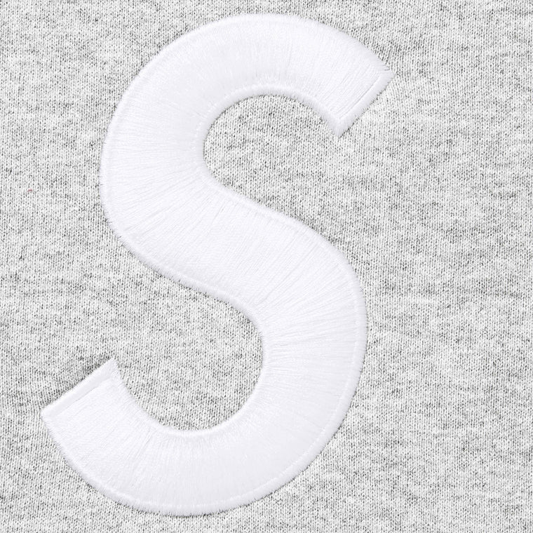 SUPREME S LOGO ZIP UP HOODED SWEATSHIRT-HEATHER GREY
