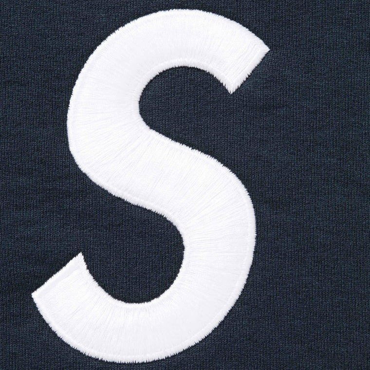 SUPREME S LOGO ZIP UP HOODED SWEATSHIRT-NAVY