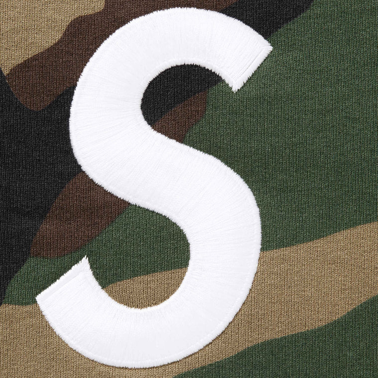 SUPREME S LOGO ZIP UP HOODED SWEATSHIRT-WOODLAND CAMO