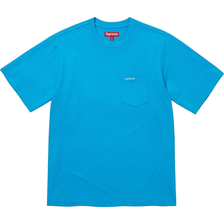 SUPREME S/S POCKET TEE-BRIGHT BLUE