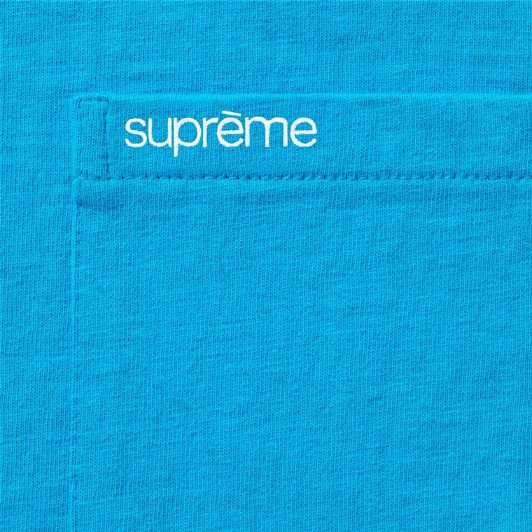 SUPREME S/S POCKET TEE-BRIGHT BLUE